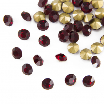 Dżety Cyrkonie Rivoli Szklane Stożkowe, Klasa A, Tylne Platerowane, Ciemny Siam, 2.8mm, 144szt (13WB20153)