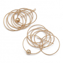 Zawieszka Pierścionek Stop Metali 59x34x4mm Otwór 1mm Kolor: Jasny Złoty 2szt (13WB20673)