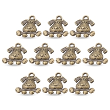 Zawieszka Piesek Stop Metalowy 16x15x3.5mm Kolor: Bronze 10szt (13WB20696)