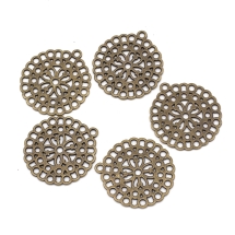 Zawieszka Kwiatek Stop Metalowy 30x1mm Kolor: Bronze 5szt (13WB20723)