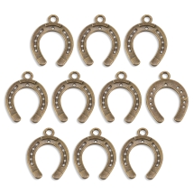 Zawieszka Podkowa Stop Metalowy 30x22x1.5mm Kolor: Bronze 10szt (13WB20738)