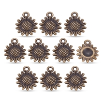 Zawieszka Kwiatek Stop Metalowy 18.6x15x2.5mm Kolor: Miedź 10szt (13WB20757)