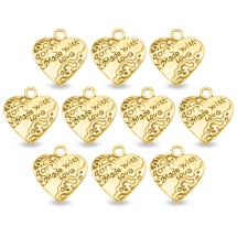 Zawieszka Serce Stop Metalowy 19.5x17.5x3mm Kolor: Antyczne Złoto 5szt (13WB20758)