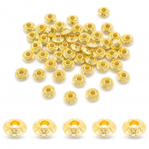 Намистини-Розділювачі Тибетський Стиль Біжутерний Сплав Біконус, Золото, 6.5х3.5мм, Отвір 2мм, (13WB20795)