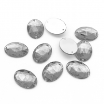 Dżety do Przyszycia Akryl 18x13x5mm Kolor: Szary 10szt (13WB20845)