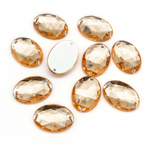 Dżety do Przyszycia Akryl 18x13x5mm Kolor: Jasny Brąz 10szt (13WB20847)