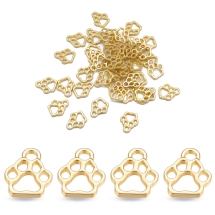 Zawieszka Ślad Psa Stop Metalowy 13x11x1.5mm Kolor: Złoty 50szt (13WB20868)