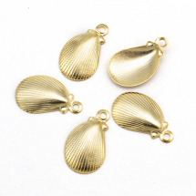 Кулон Підвіска Ракушка Нержавіюча Сталь, Золото, 12х7х1.2мм, Отвір 1мм, (13WB20876)