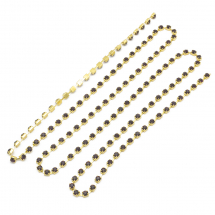 Стразовий Ланцюг Декоративний, Клас А, Золото/Гранатовий, 3.5мм, близько 240шт/1.5м, (13WB20910)
