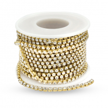Стразовий Ланцюг Декоративний, Без Покриття/Кришталь, 2.6мм, близько 9м/котушка, (13WB20929)