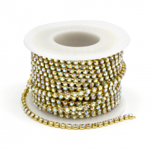 Стразовий Ланцюг Декоративний, Без Покриття/Кришталь АВ, 2.6мм, близько 9м/котушка, (13WB20930)