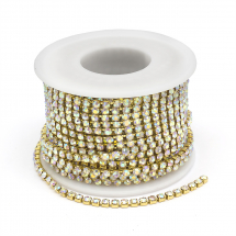 Стразовий Ланцюг Декоративний, Без Покриття/Кришталь АВ, 2.8мм, близько 9м/котушка, (13WB20941)