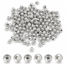 Намистини-розділювачі Залізні Круглі, Срібло, 5мм, Отвір 2мм, (13WB21060)