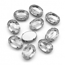 Dżety do Przyszycia w Koszyczku Akryl i Mosiądz 18x13x6mm Kolor: Bezbarwny 10szt (13WB21085)