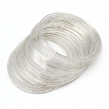 Drut Pamięciowy do Bransoletek Stalowy, Srebrny, 60x0.8mm, 100żeberek (13WB21126)