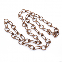 Ланцюг вінтажна ручної роботи, Біжутерний Сплав, Колір: Антична Червона Бронза, Розмір: 21х9х15мм, (13WB21174)