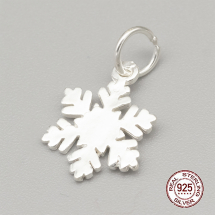 Srebro 925 Zawieszka Wisiorek Płatek Śniegu z Kółeczkiem, 14.5x10.5x1mm, Otwór 4mm, 1szt (13WB21193)