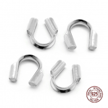 Srebro 925 Zaciski Ochronne do Drutu i Linki, 4.5x4x1mm, Otwór 0.6mm, 4szt (13WB21204)