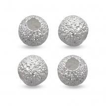 Срібло 925 Намистини Зірковий Пил Круглі Текстурні, 3мм, Отвір 1мм, (13WB21220)