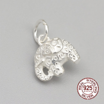 Срібло 925 Підвіска Кулон Слон з Кільцем, 11х11х7мм, Отвір 4мм, (13WB21223)