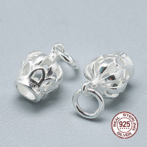 Srebro 925 Zawieszka Wisiorek Korona z Kółkiem, 11x7.5mm, Otwór 4mm, 1szt (13WB21439)