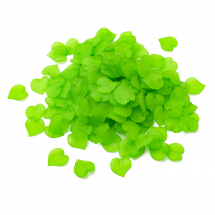 Підвіски Акрил Лист Прозорі, Морозний Стиль, Колір: Зелений, Розмір: 16х15х2мм, Отвір 1.2мм, 150шт/50г, (13WB21582)