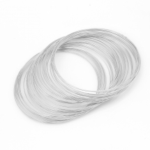Drut Pamięciowy do Bransoletek, Stalowy, Srebro, 55x0.6mm, 50żeberek (13WB21603)