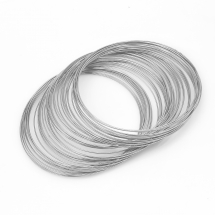 Drut Pamięciowy do Bransoletek, Stalowy, Platyna, 50x0.6mm, 50żeberek (13WB21612)