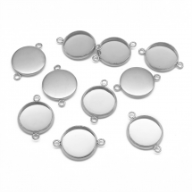 Zawieszka Łącznik pod Kaboszon, 2 otwory, Stal Nierdzewna, 17.5x12x2mm, Wewnątrz 10mm, 10szt (13WB21622)