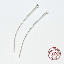 Srebro 925 Szpilki z Kulką, 45x1.8mm, pin 0.6mm, 2szt (13WB21629)