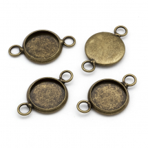Zawieszka Łącznik pod Kaboszon Mosiądz 20x12x2mm Średnica wewnętrzna 10mm Kolor: Brąz 4szt (13WB21826)