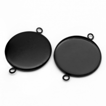 Zawieszka Łącznik pod Kaboszon Stal Nierdzewna 34x26.8x2mm Średnica wewnętrzna 25mm Kolor: Stal pistoletowa 2szt (13WB21828)