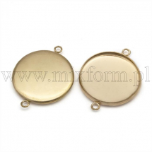 Zawieszka Łącznik pod Kaboszon Stal Nierdzewna 31,2x23,8x2mm Średnica Wewnętrzna 22mm Kolor: Złoty 2szt (13WB21829)