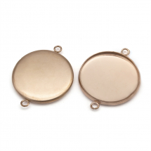 Zawieszka Łącznik pod Kaboszon Stal Nierdzewna 27,5x21,8x2mm Średnica wewnętrzna 20mm Kolor: Różowe Złoto 2szt (13WB21830)