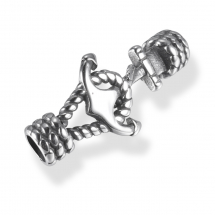 Zawieszka Łącznik Stal Nierdzewna 37x16x8mm Otwór Kolor: Antyczne Srebro 1szt (13WB21847)