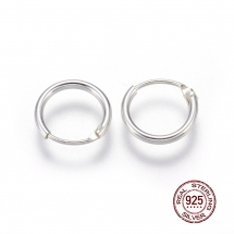 Srebro 925 Bigle Koła, Baza do Kolczyków, 10x1.2mm, Pin 0.7mm, 1para (13WB22099)