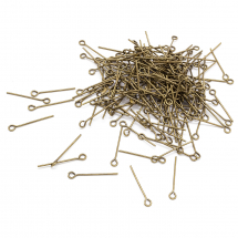 Піни з колечком, Латунь, Колір: Бронза, Розмір: 20х0.7мм, Отв-тя 2 мм, 50г / близько 700шт, (13WB22550)