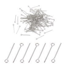 Піни з колечком, Латунь, Колір: Платина, 20х0.7мм, Отвір 2мм, близько 700шт/50шт, (13WB22553)