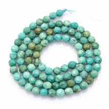 Koraliki Naturalny Howlit, Termobarwione, Okrągłe, Fasetowane, Jasnozielony, 4mm, około 88szt/38cm (13WB22766)