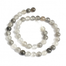 Koraliki Naturalny Kwarc Chmurowy Okrągły Kolor: Szary Rozmiar: 8mm otwór 1mm ok. 45szt/38cm/nic (13WB22824)