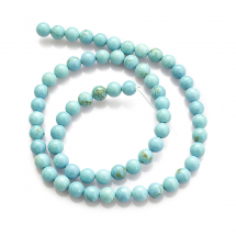 Koraliki Naturalne Howlit Okrągłe, Turkusowe, 6mm, Otwór 1mm, około 62szt/38cm/nić (13WB22909)