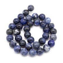 Koraliki Kamień Naturalny Sodalit, Kula, 10mm, 38szt/38cm/sznur (13WB23031)