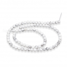 Koraliki Kamień Naturalny Howlit, Kulki, Biały, 4-5mm, 90szt/38cm/sznur (13WB23120)