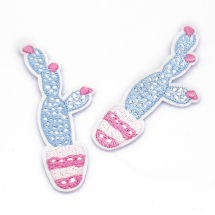 Naszywka Naprasowanka Termiczna Kaktus 80x29x1.5mm Kolor: Różowy 2szt (13WB23469)