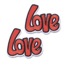 Naszywka Naprasowanka Termiczna Słowo Love 50x59x2mm Kolor: Czerwony 2szt (13WB23480)