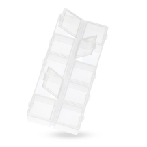 Контейнер для Бісера і Намистин, Пластик, Прямокутні, 10 Відсіків, Білий, 13.2x6.2x2.05см, (13WB23488)