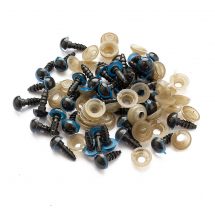 Oczy Bezpieczne z Gwintom i Zaciska, do Zabawek, Plastik, Kolor: Niebieski, 8mm, 20par (13WB23553)