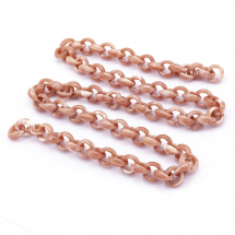 Łańcuszek Akrylowy Ręcznie Robiony 20x18x8mm Kolor: Różowy i Brązowy Długość łańcuszka: 1m (13WB23656)