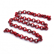Łańcuszek Akrylowy Ręcznie Robiony 20x18x8mm Kolor: Czerwony Długość łańcuszka: 1m (13WB23658)