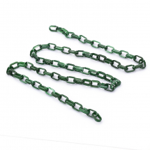 Łańcuszek Akrylowy Ręcznie Robiony 18.5x11.5x4.5mm Kolor: Ciemny zielony Długość łańcuszka: 1m (13WB23663)